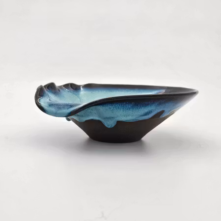 Uppläggningsskål Våg, 17 cm, Turkos-Vit