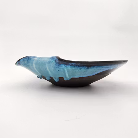 Skål Våg, 29 cm, Blågrön-Vit