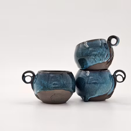 Espresso-/glöggkopp, ca 7 cl, Skogsgrön-Vit