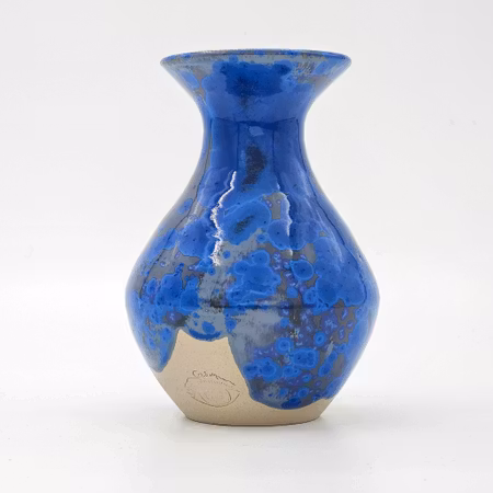Vas med Koboltblå kristallglasyr