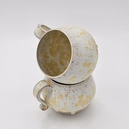 Kaffekopp, ca 3 dl, Titan kristallglasyr på pricklera