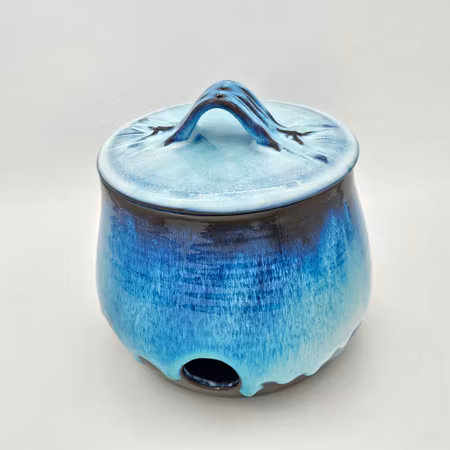 Bag-in-Box-dispenser, Vit-Blå glasyr