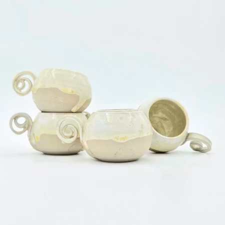 Espresso-/glöggkopp, ca 7 cl, Titan kristallglasyr