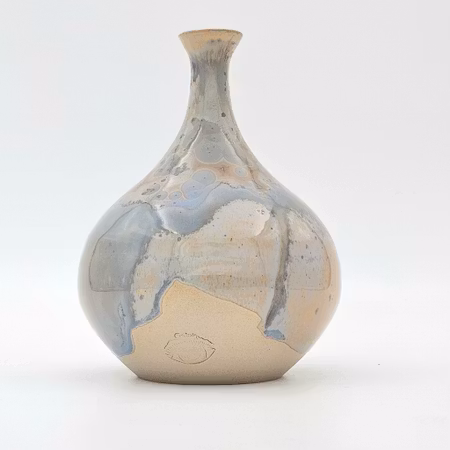 Vas med Ljus Blå-Ljus Brun kristallglasyr