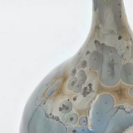 Vas med Ljus Blå-Ljus Brun kristallglasyr