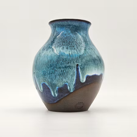 Vas, 19 cm, Blå-Mörkgrön