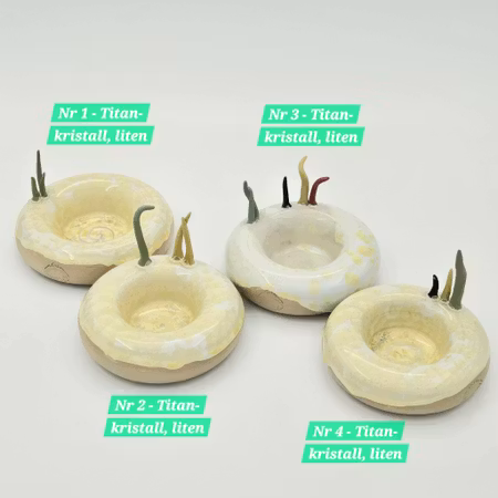 Ljusfat med Tomtenissar, små, Titan kristallglasyr