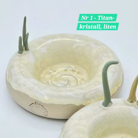 Ljusfat med Tomtenissar, små, Titan kristallglasyr