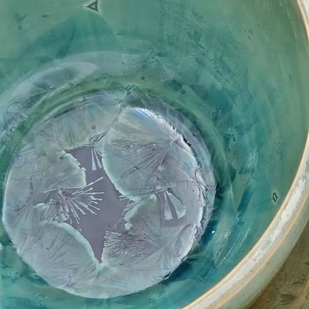 Dubbelskål, 19 cm, Koppar-Järn kristallglasyr