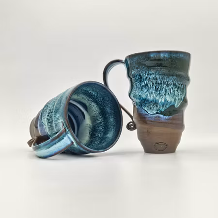 Öl- och lattemuggar, ca 4,5 dl, Mörkgrön.