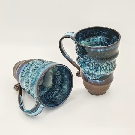 Öl- och lattemuggar, ca 4,5 dl, Mörkgrön.