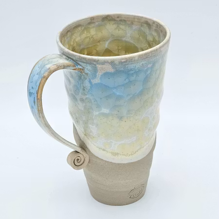 Öl- och lattemuggar, ca 5 dl, Titan-Blå kristallglasyr