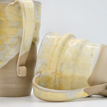 Öl- och lattemuggar, ca 4,5 dl, Titan kristallglasyr