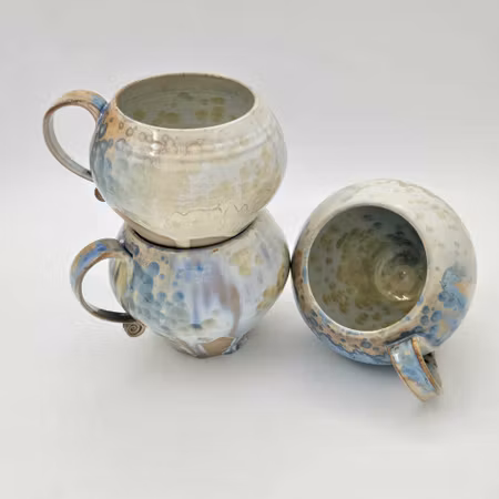 Stor tekopp, ca 1 l, Titan-Blå  kristallglasyr