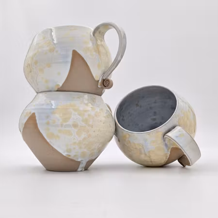 Stor tekopp, ca 1 l, Titan kristallglasyr