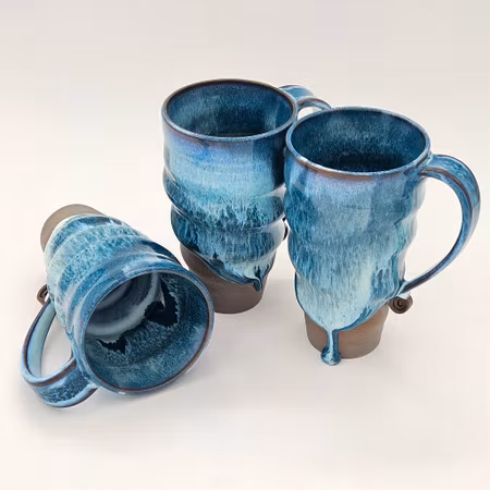 Öl- och lattemuggar, ca 4,5 dl, Grön-vit.