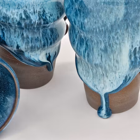 Öl- och lattemuggar, ca 4,5 dl, Grön-vit.