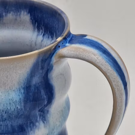 Öl- och lattemuggar, ca 4,5 dl, Koboltblå-Vit