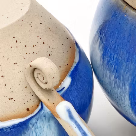Kaffekopp, ca 5 dl, Blå-Vit Pricklera