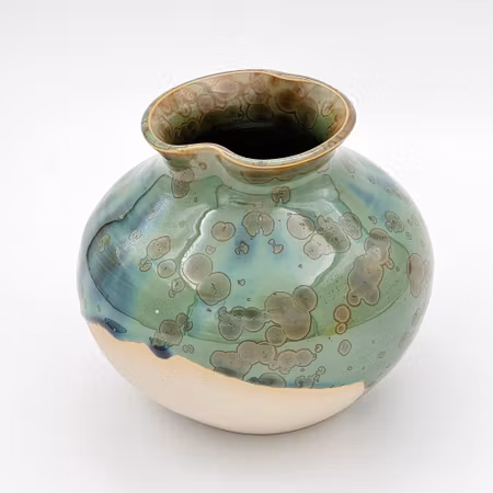 Vas med Koppar-Järn kristallglasyr, 12 cm