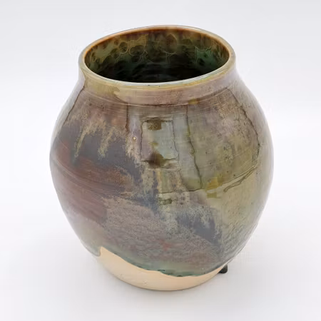 Vas med Koppar-Järn kristallglasyr, 16 cm