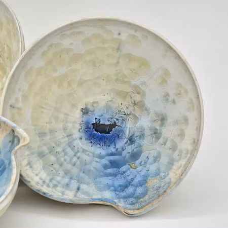 Uppläggningsskål, 15 cm, Titan-Blå kristallglasyr