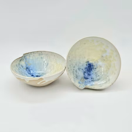 Uppläggningsskål, 17 cm, Titan-Blå kristallglasyr