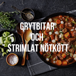 Grytbitar och strimlat nötkött