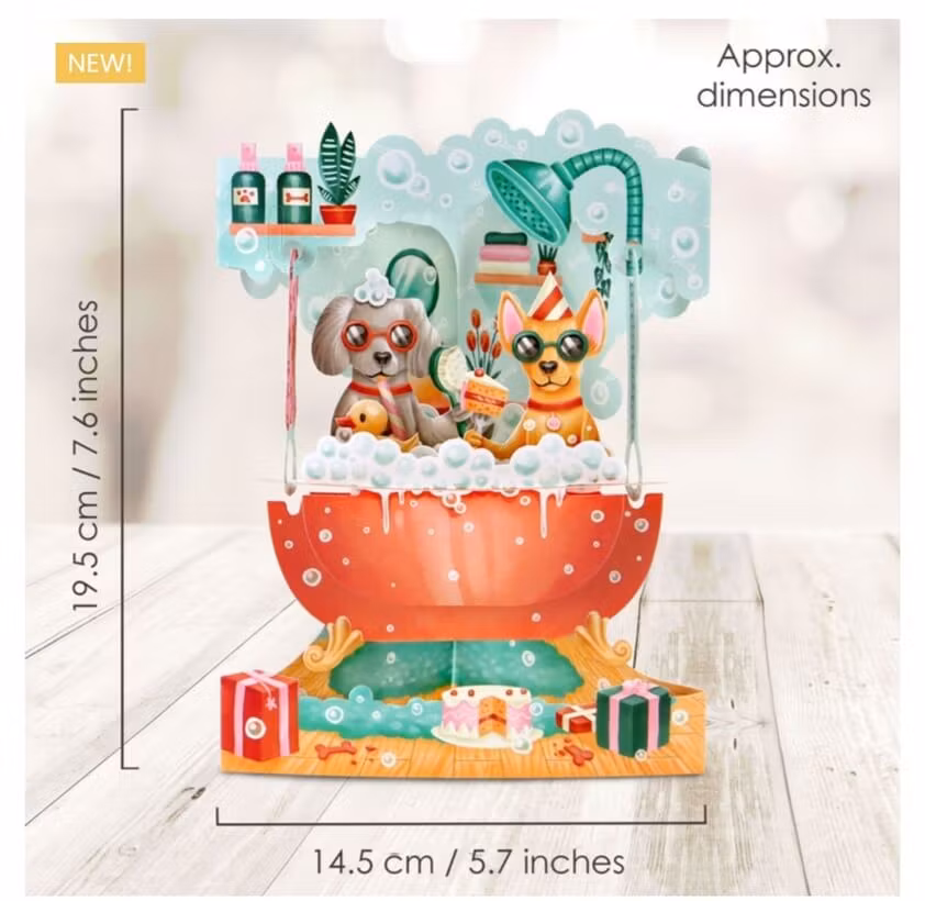 Magiskt gratulationskort - Hundbad (Fraktfritt)