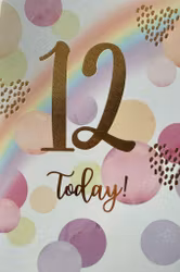 Dubbelt kort med kuvert - 12 år - Bubblor (Fraktfritt)