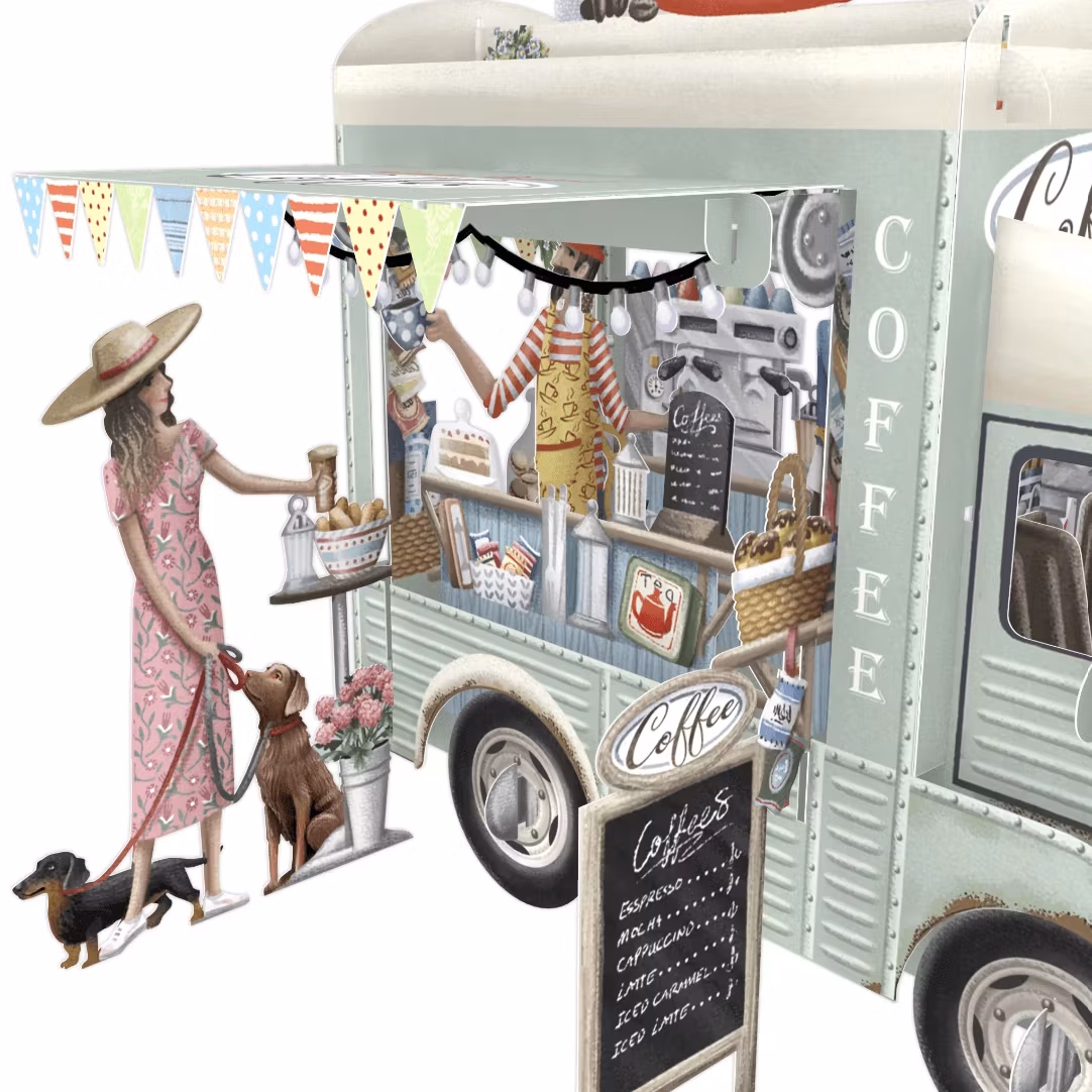 Magiska gratulationskort - Kaffe bil (Fraktfritt)