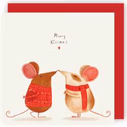 Dubbelt julkort med kuvert - Merry Kissmas (Fraktfritt)