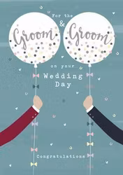 Dubbelt kort med kuvert - Groom & Groom (Fraktfritt)