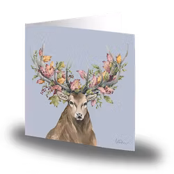 Kort med kuvert - Hjort med vackra löv (Fraktfritt)