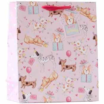 Mellanstor Presentpåse - Grattis från valparna