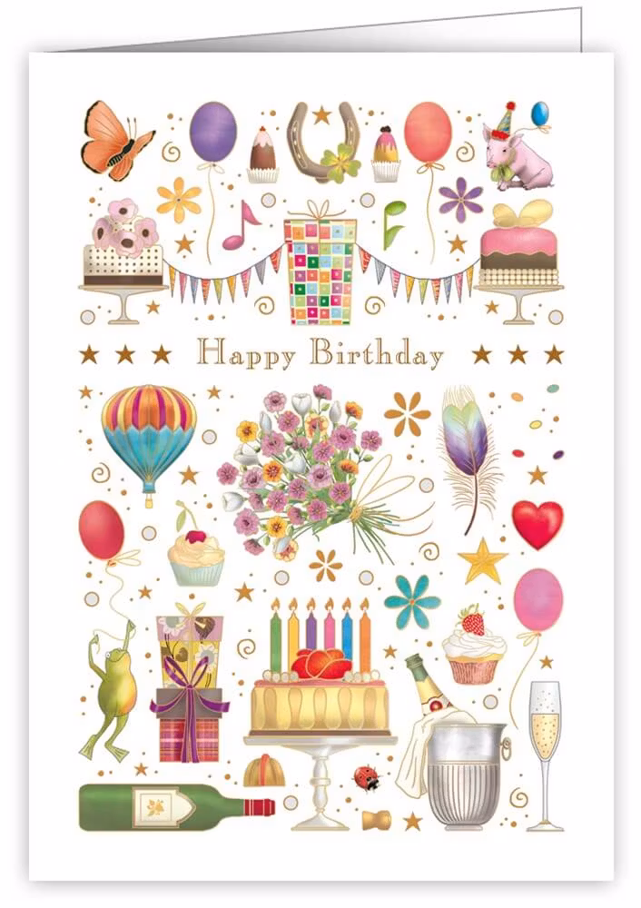 Dubbelt kort med kuvert - Födelsedagsting (Fraktfritt)