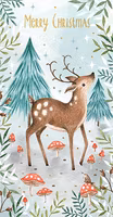 Julkort med plats för presentkort - Hjort i skogen (Fraktfritt)