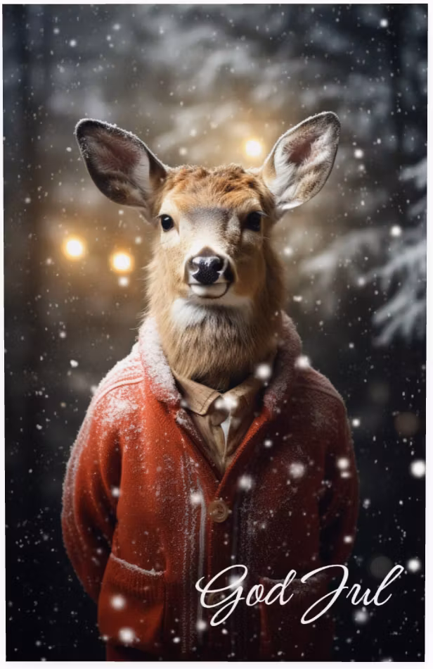 Förpackning med flera julkort (6 stycken) - God Jul från skogen