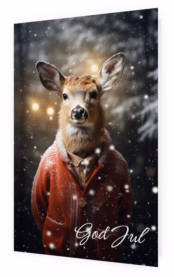 Förpackning med flera julkort (6 stycken) - God Jul från skogen