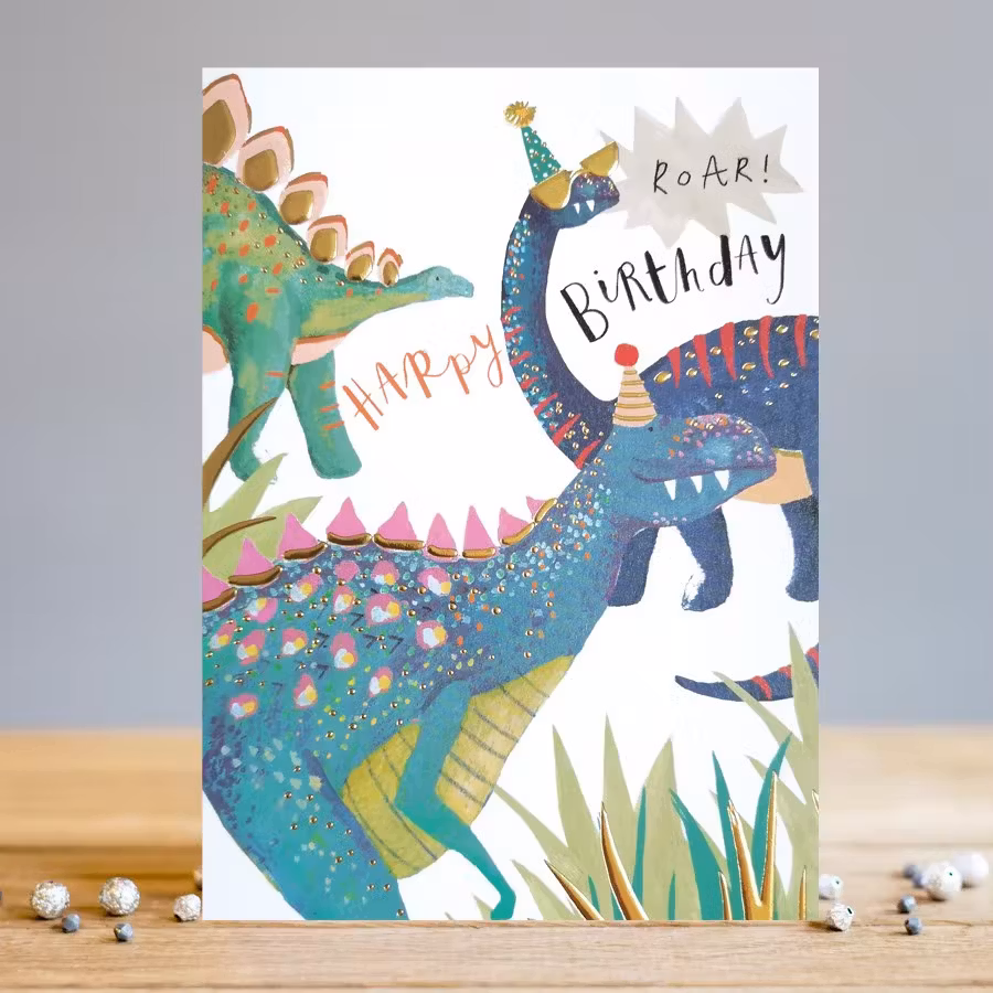 *Kort med kuvert - De vilda dinosauriernas grattis (Fraktfritt)