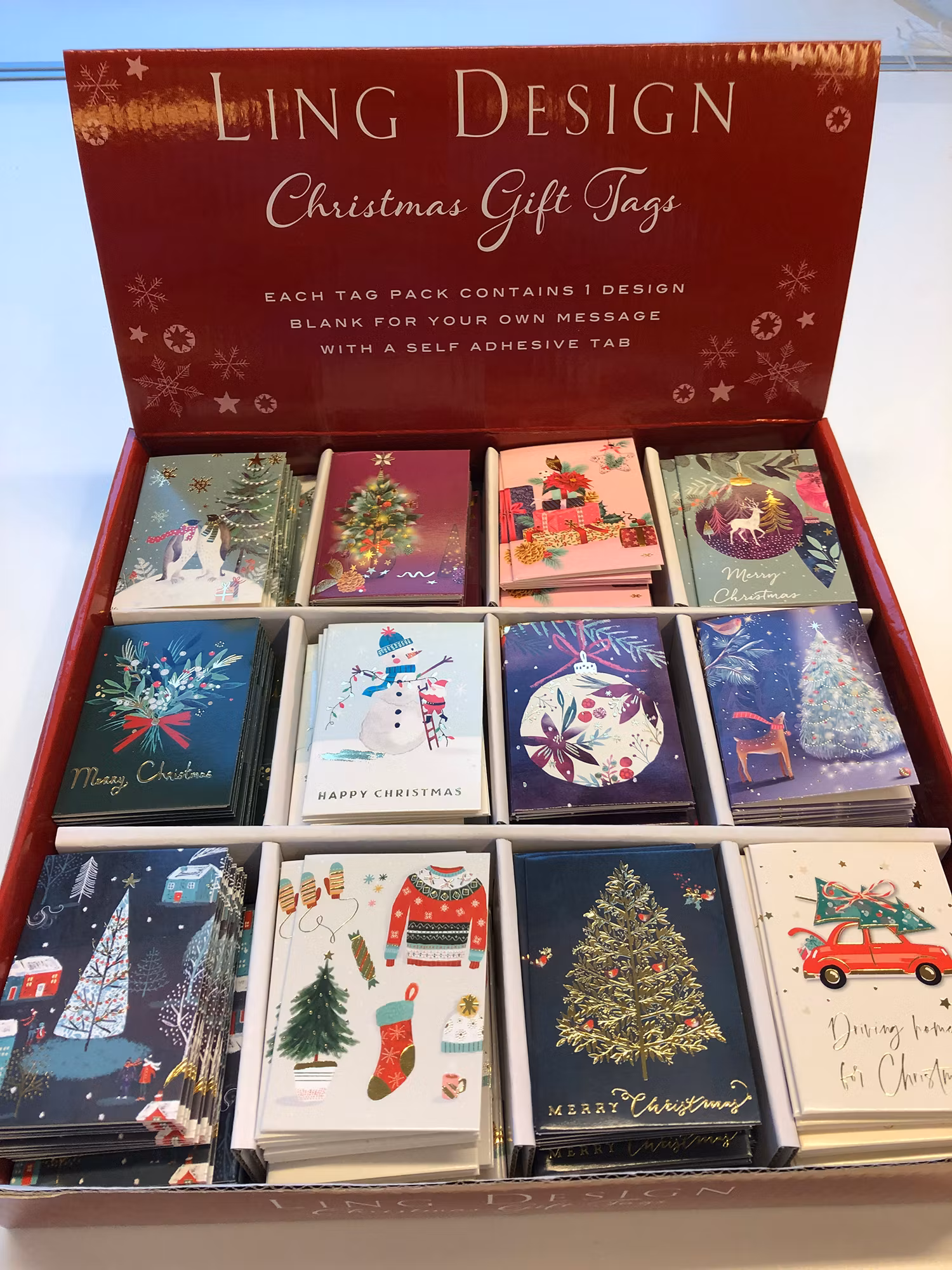 Julklappsetiketter - 4 etiketter med guld, många att välja bland (Fraktfritt)