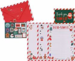 Brev till tomten - Brevpapper, kuvert och klistermärken