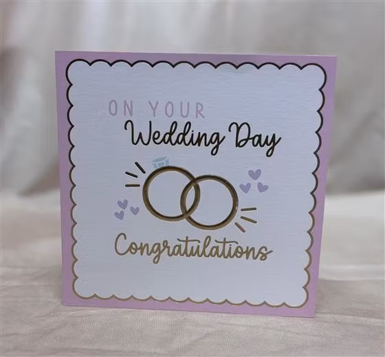 Dubbelt kort med kuvert - Bröllopsringar (Fraktfritt)