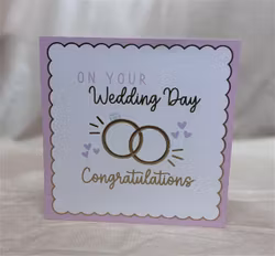 Dubbelt kort med kuvert - Bröllopsringar (Fraktfritt)