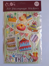 Klistermärken 3D - Kalas - Flera olika att välja bland (Fraktfritt)