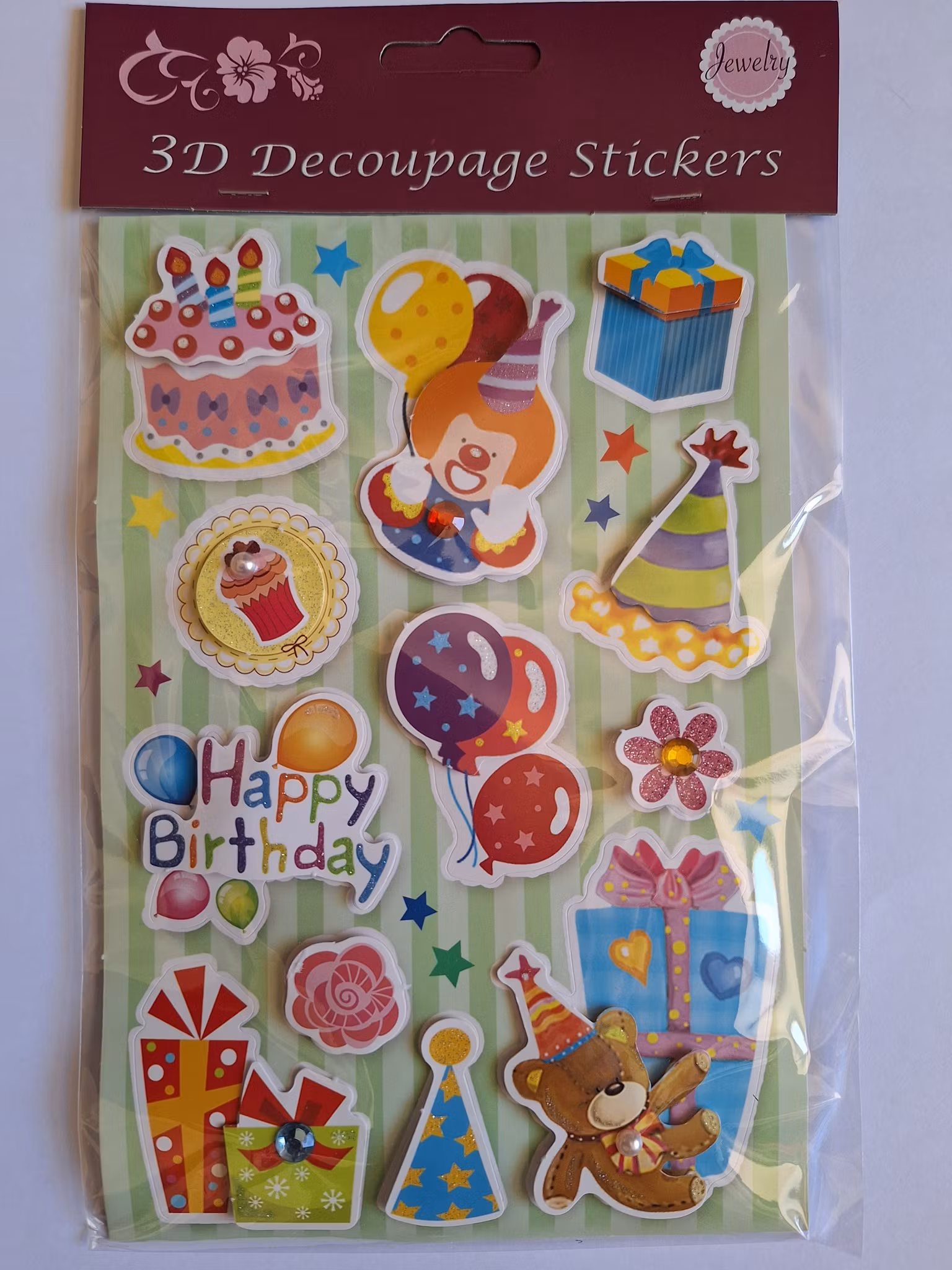 Klistermärken 3D - Kalas - Flera olika att välja bland (Fraktfritt)