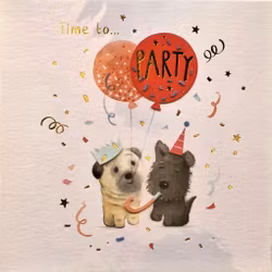 Dubbelt kort med kuvert - Hundkalas (Fraktfritt)