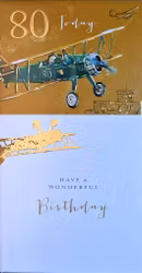 Dubbelt kort med kuvert - 80 år - Vingar som bär (Fraktfritt)