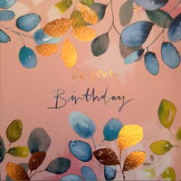 Kort med kuvert (brons) - På din födelsedag (Fraktfritt)