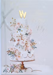 Större dubbelt bröllopskort med kuvert - Roséguld (Fraktfritt)